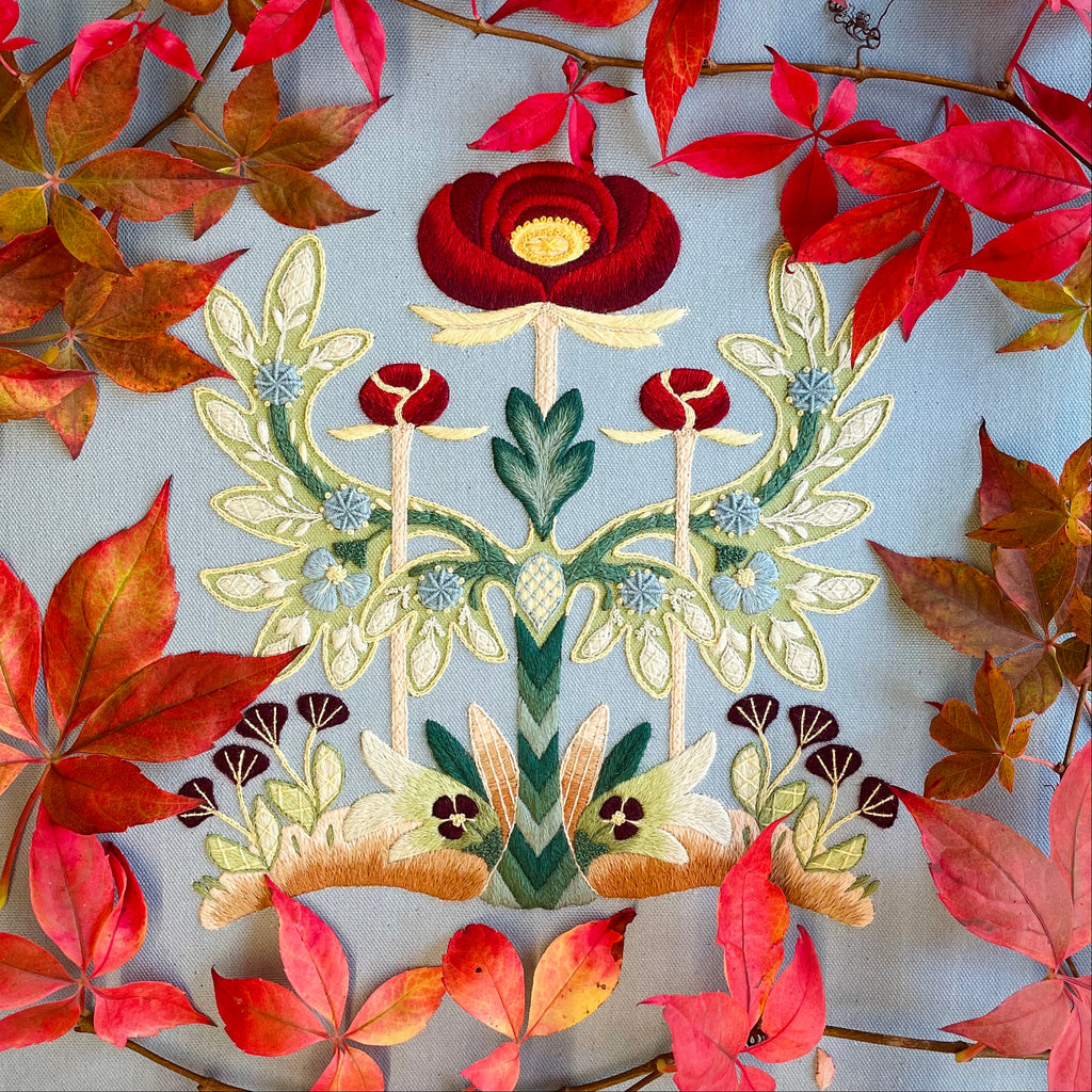 Crewel Work Embroidery Kit, 'The Arts & Craft Garden'