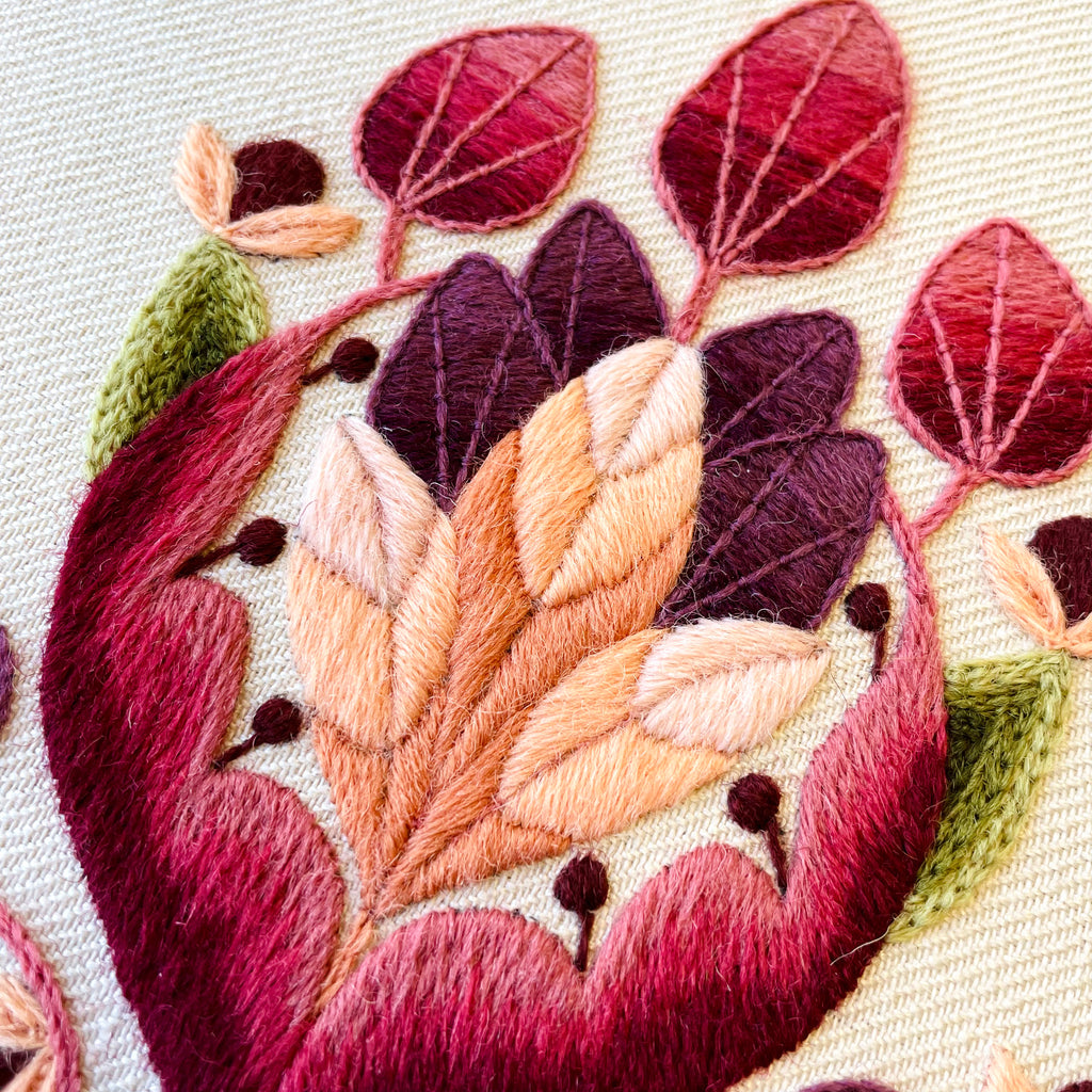 Crewel Work Embroidery Kit, Jacobean Tree In Autumn