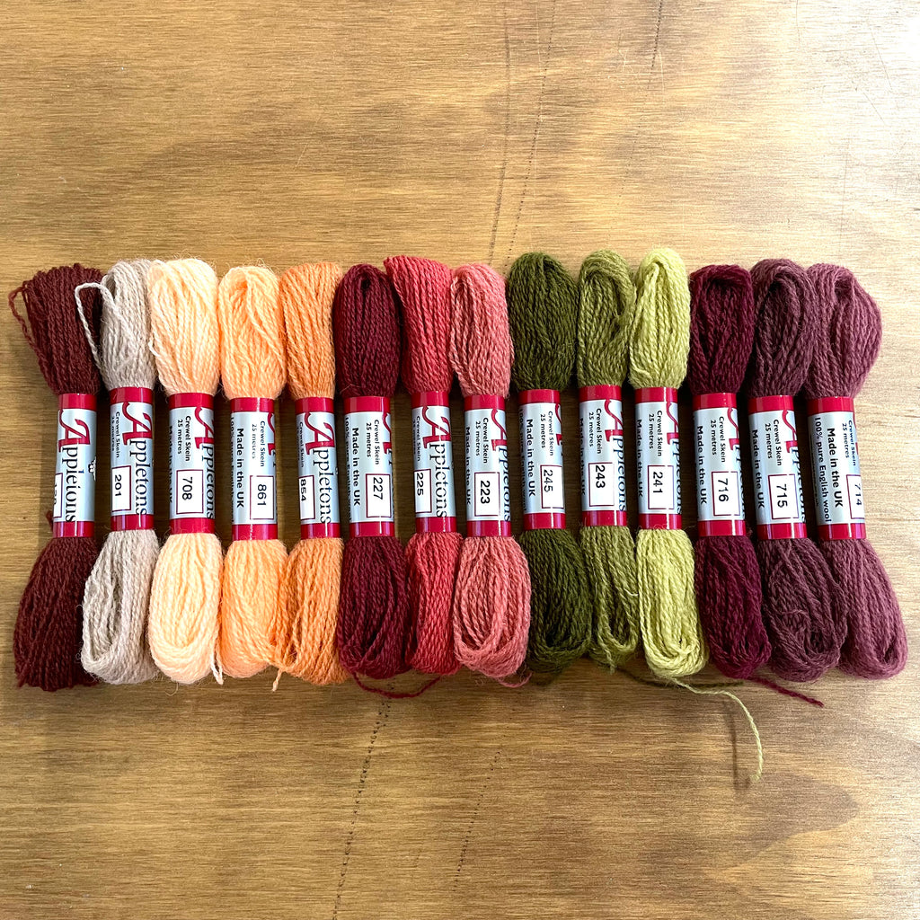 Crewel Work Embroidery Kit, Jacobean Tree In Autumn