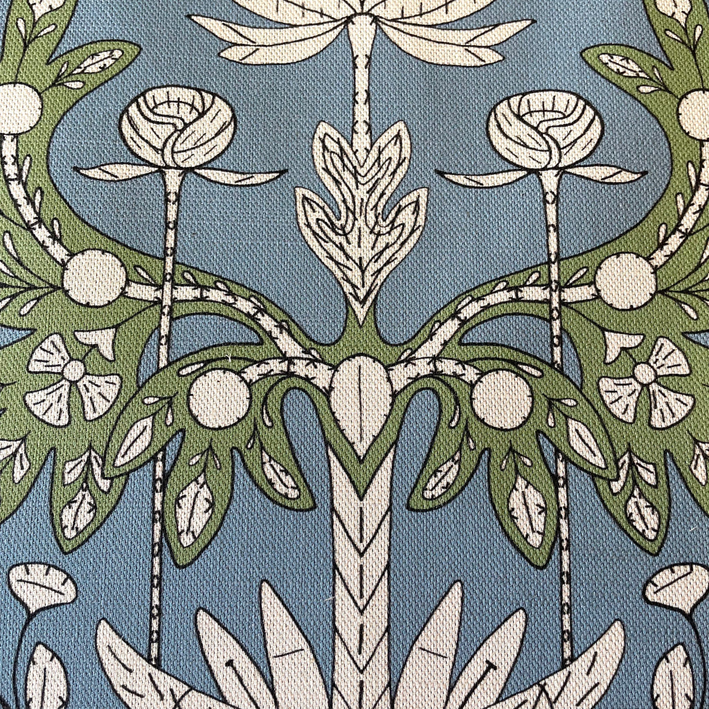 Printed background Linen 'The Arts & Craft Garden'
