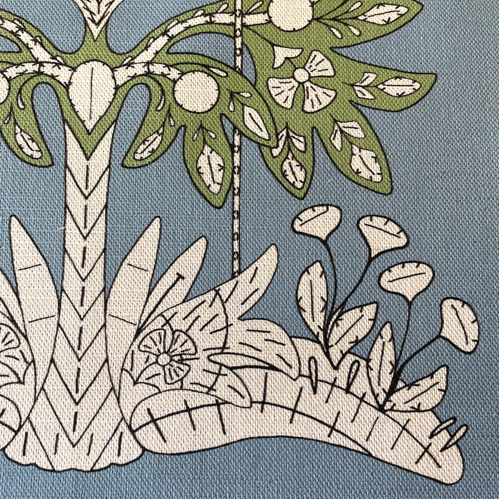 Printed background Linen 'The Arts & Craft Garden'