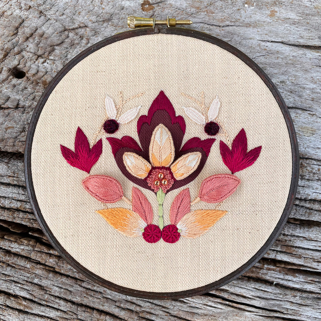 Stumpwork, Raised Embroidery Kit, Autumn Glow