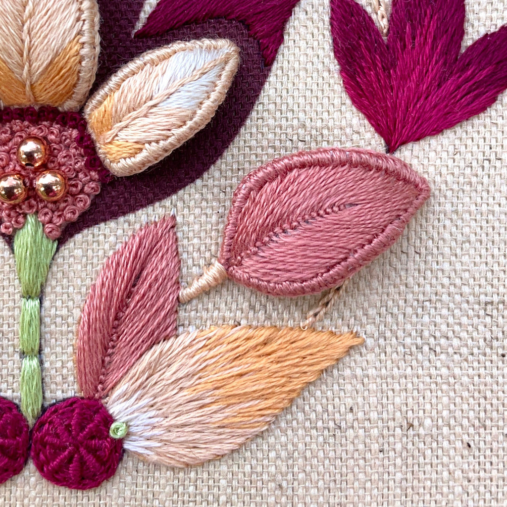 Stumpwork, Raised Embroidery Kit, Autumn Glow