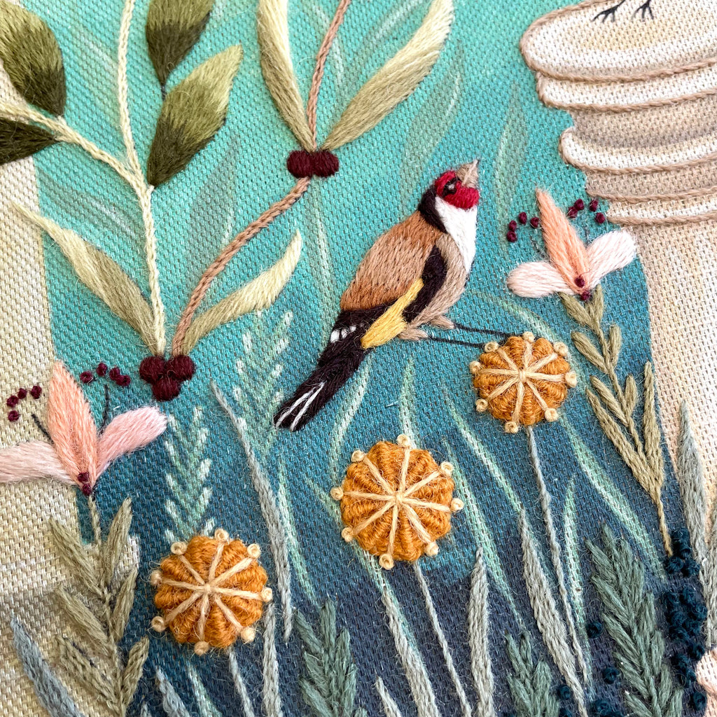 Goldfinch Fresco Embroidery Crewel Kit