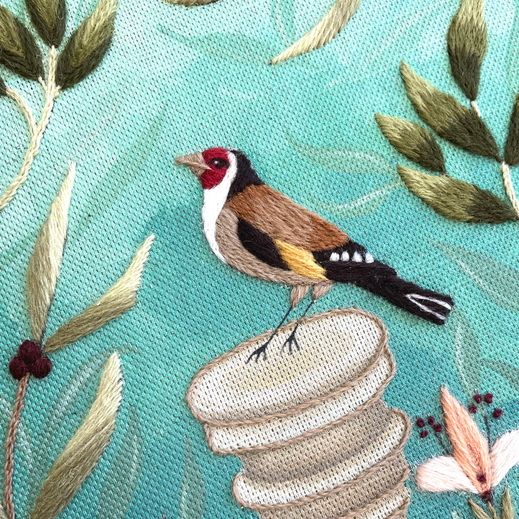 Goldfinch Fresco Embroidery Crewel Kit