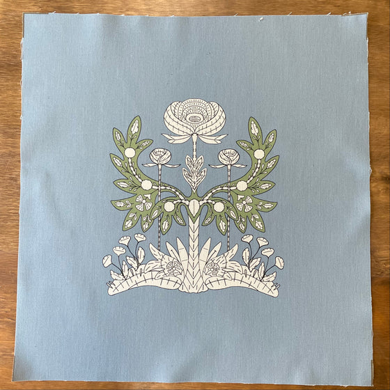 Printed background Linen 'The Arts & Craft Garden'