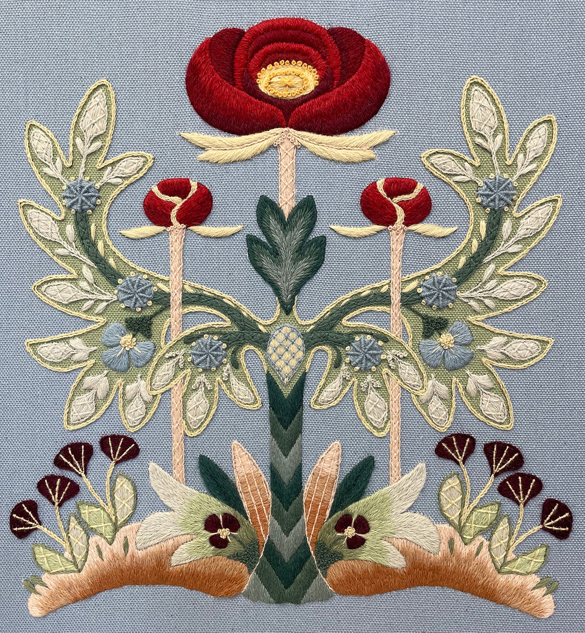 Crewel Work Embroidery Kit, 'The Arts & Craft Garden'
