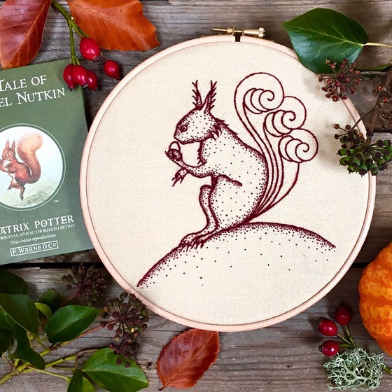 Heritage Squirrel Jacobean Crewel Embroidery Kit