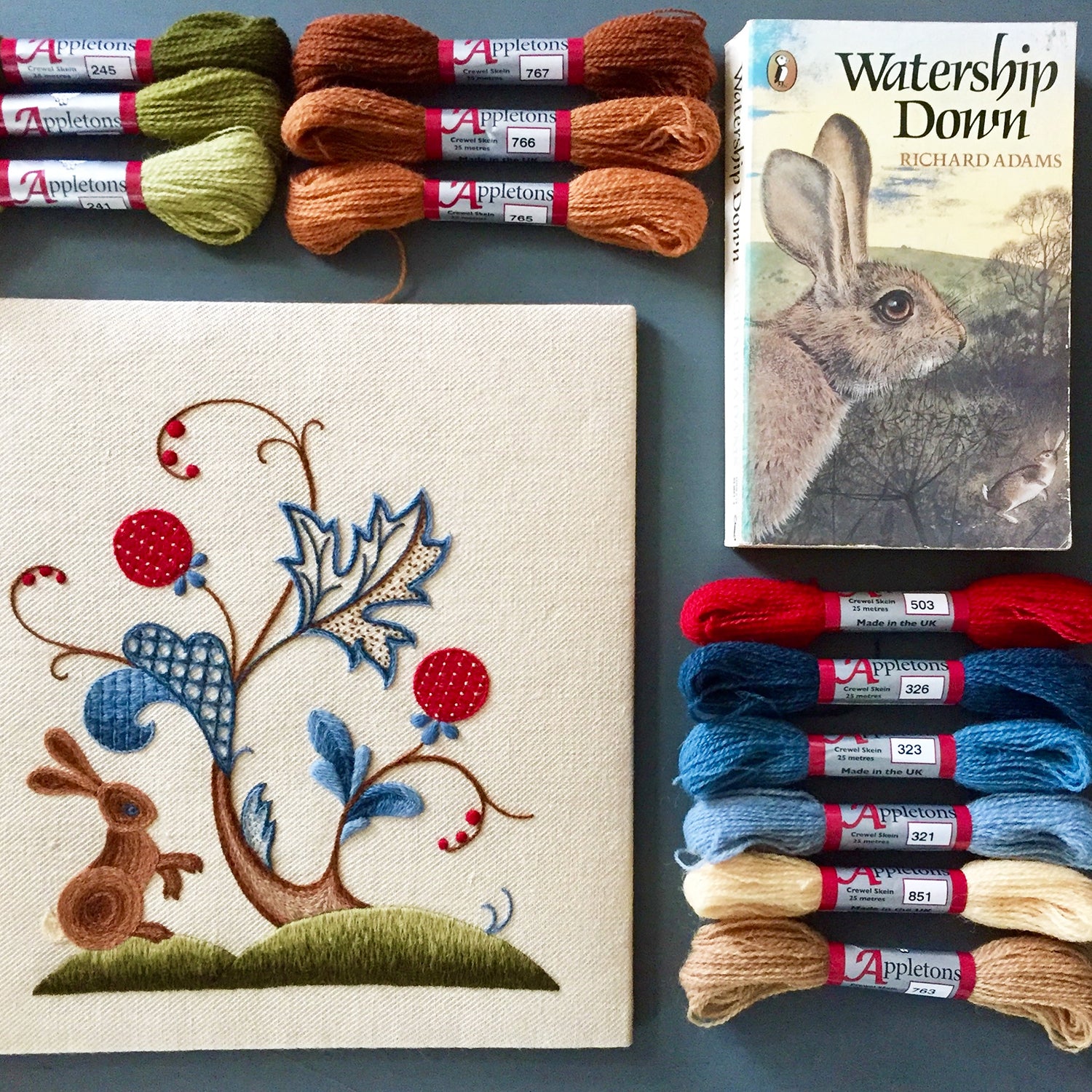 Vintage Cathy Needlecraft Watercolor Accent / Bluebird on a Fence With Vintage Cathy Needlecraft Watercolor Accent / Bluebird on a Fence With