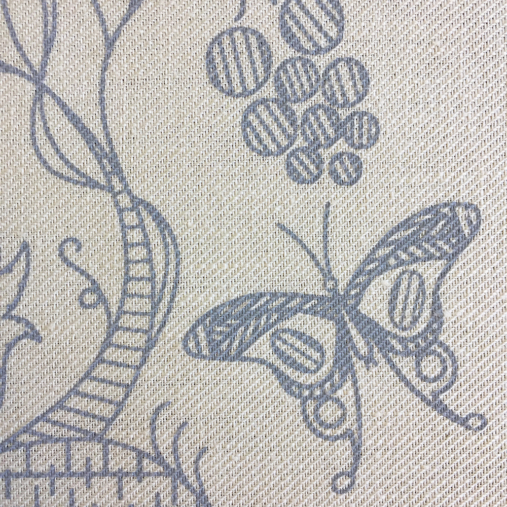 Printed Linen Twill, Butterfly Harvest