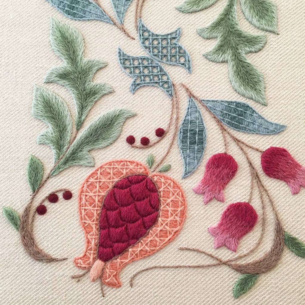 Crewel Embroidery Kit Pomegranates And Rowan