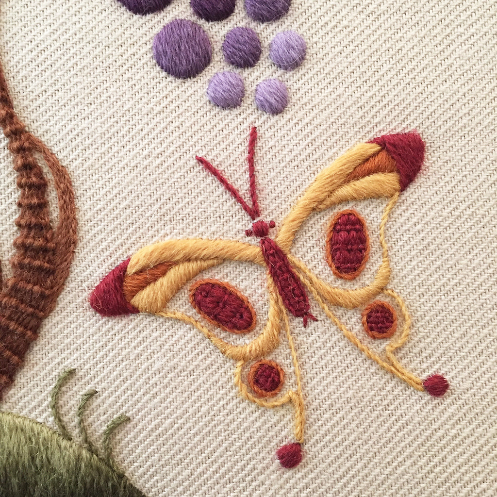 Crewel Embroidery Kit Butterfly Harvest