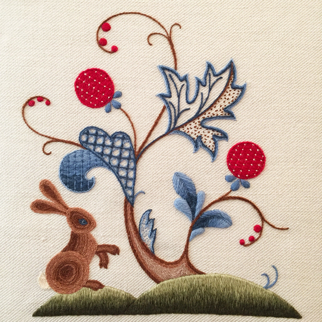 Jacobean Rabbit Crewel Work Jacobean Embroidery Kit, A Rabbit Summer - Melbury Hill