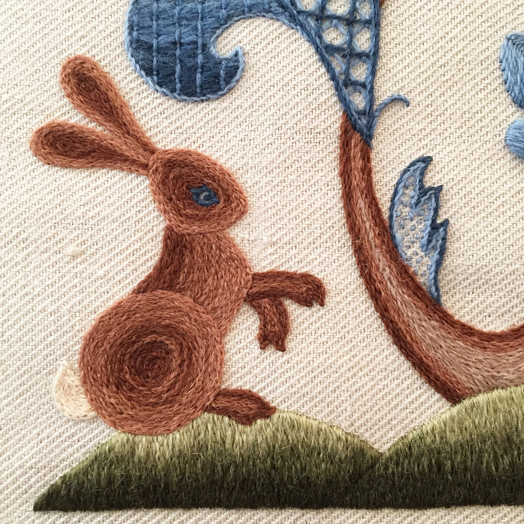 Jacobean Rabbit Crewel Work Jacobean Embroidery Kit, A Rabbit Summer - Melbury Hill
