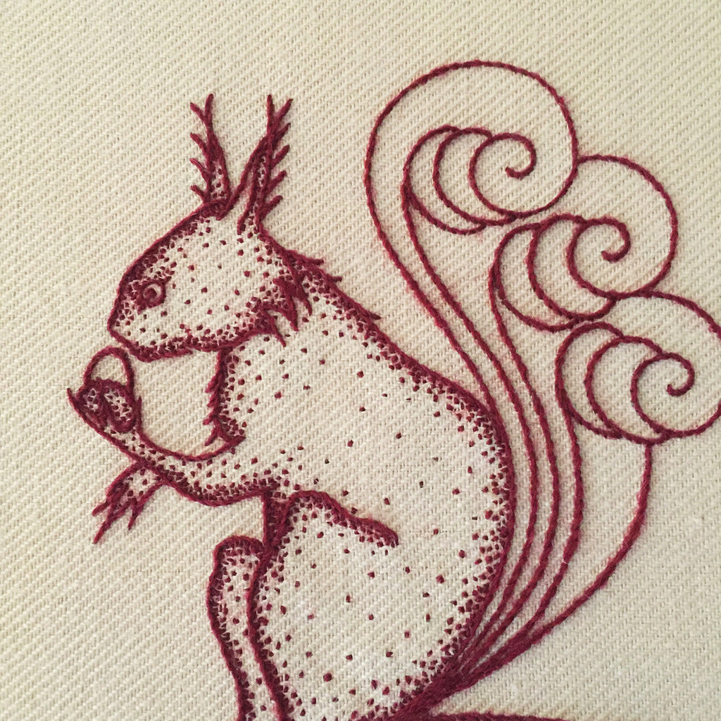 Heritage Squirrel Jacobean Crewel Embroidery Kit