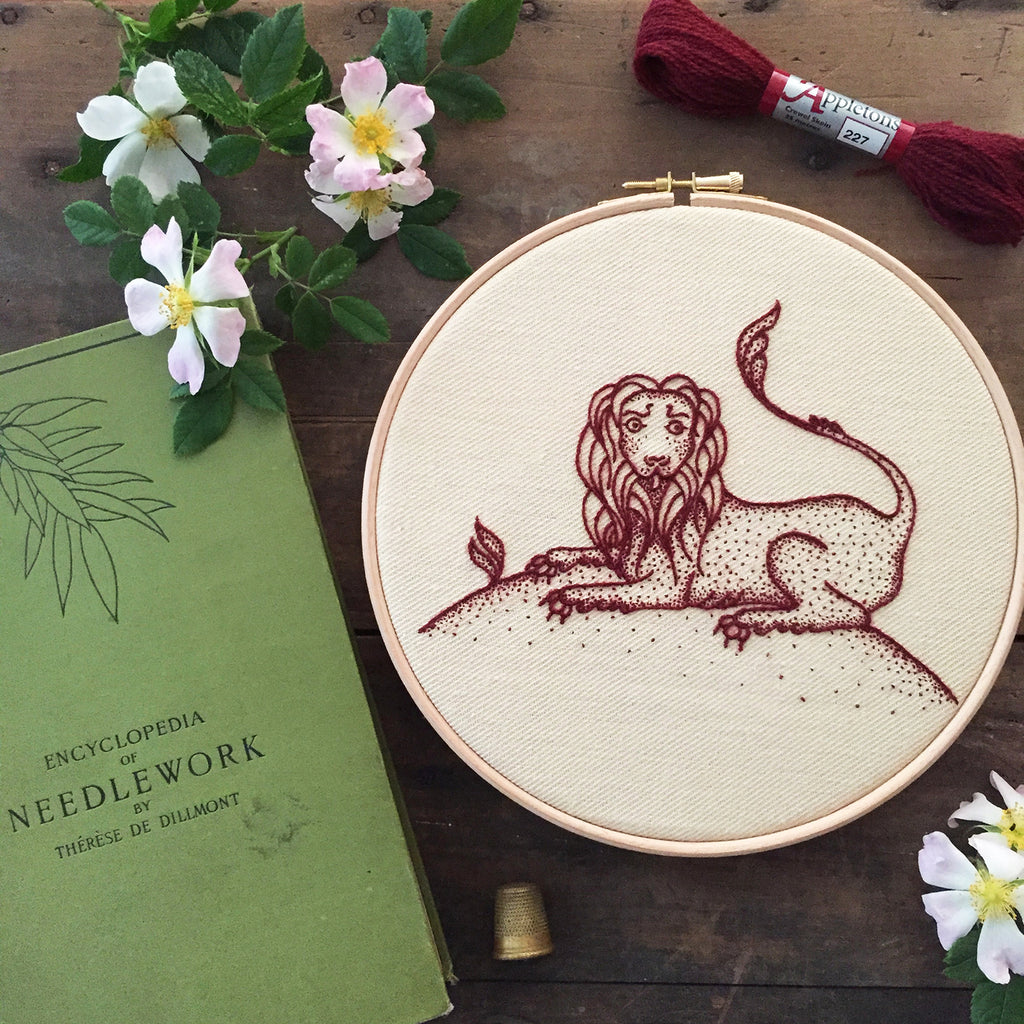 Heritage Lion Jacobean Crewel Embroidery Kit