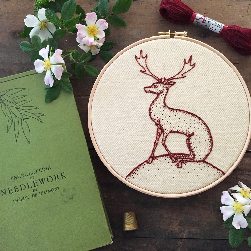 Heritage Deer Jacobean Crewel Embroidery Kit