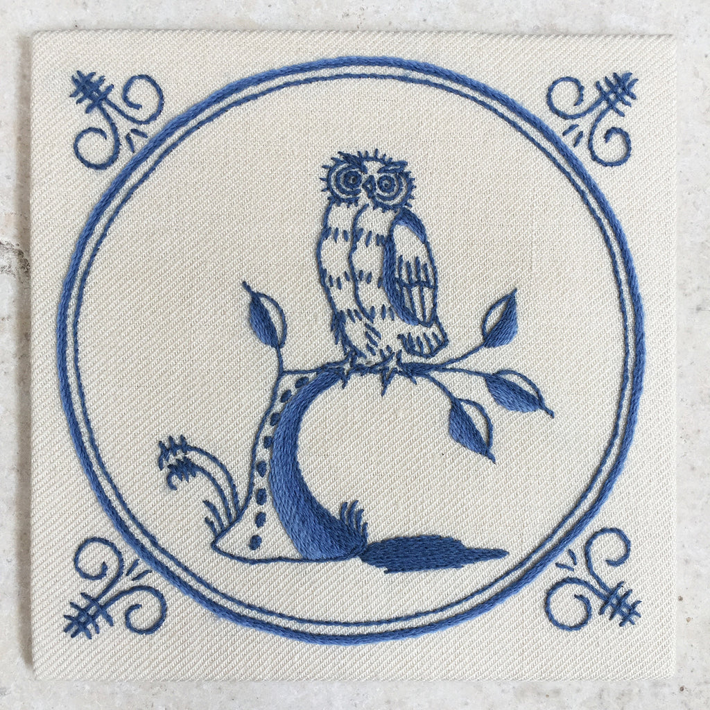 Heritage Range (Delftware) Owl Crewel Embroidery Kit