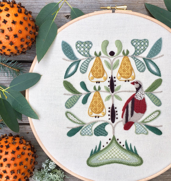 Crewel Embroidery Kit And A Partridge In A Pear Tree