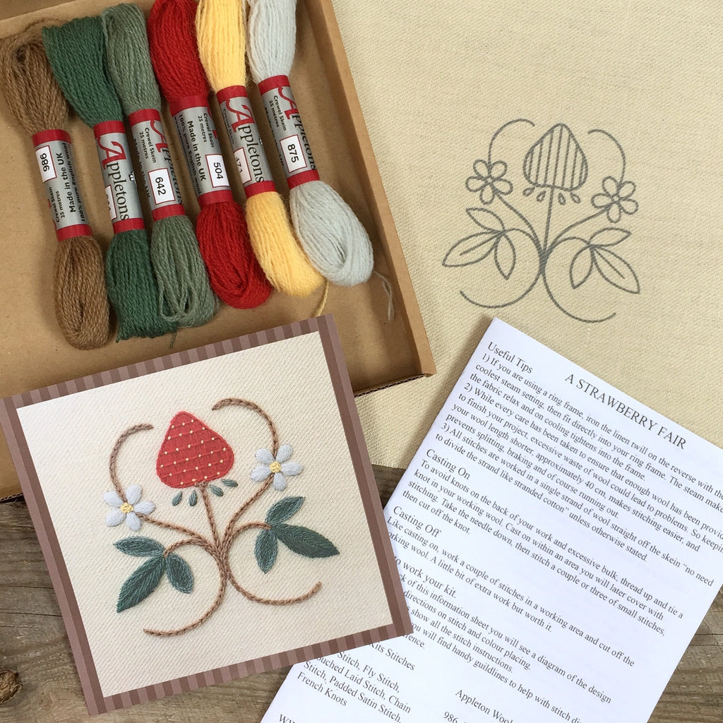 Crewel Embroidery Kit A Strawberry Fair