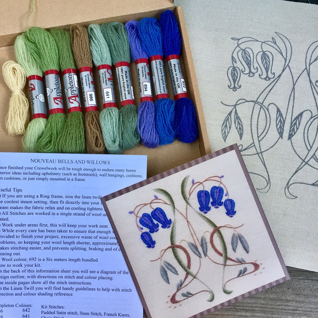 Crewel Embroidery Kit Nouveau Bells And Willows