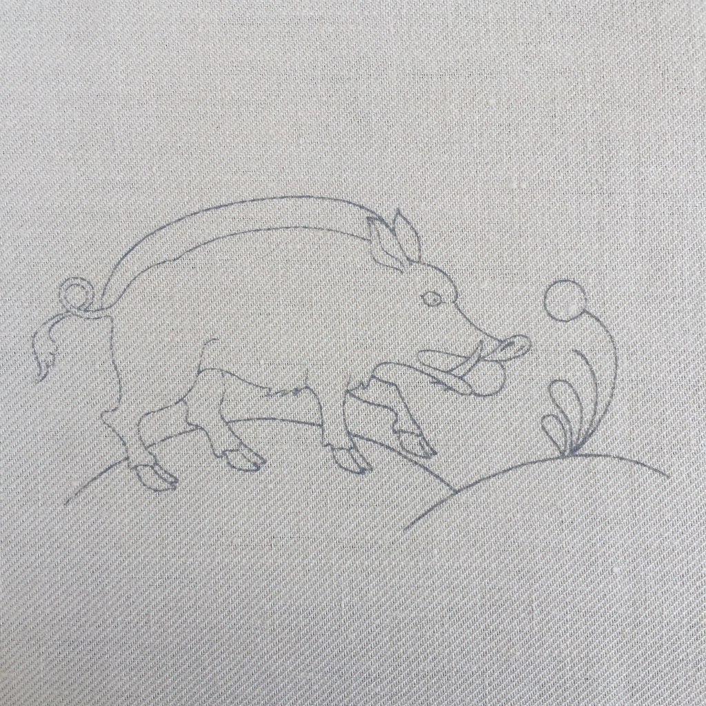 Heritage Range (Animals) Boar Printed Linen